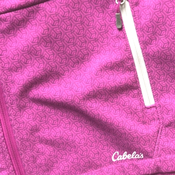 Women's Cabela's Soft Lined Zip Front Jacket Pink Multi Pockets Size Large - Picture 4 of 10